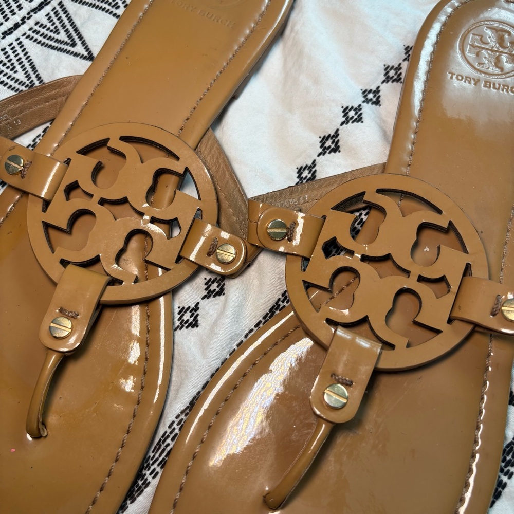 Tory Burch Brown Logo Sandals